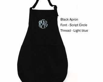 Monogrammed Apron with Stain Protection Finish - Bride, Groom, Braidesmaid, Wedding server