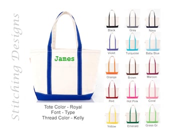 Personalized Medium Zip Tote, Heavy Canvas Beach Bag