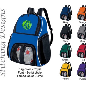 Personalized soccer backpack, Equipment bag, Soccer ball bag, Sports bag, Embroidered, Soccer bag, Monogrammed Soccer backpack, 9 Colors image 6