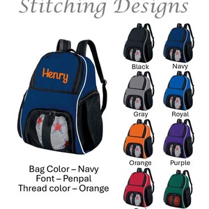 Personalized soccer backpack, Equipment bag, Soccer ball bag, Sports bag, Embroidered, Soccer bag, Monogrammed Soccer backpack, 9 Colors