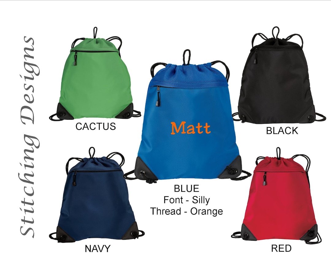 Backpack String Types Personalized Cinch Backpack, Draw String Backpack, Monogrammed Backpack ...