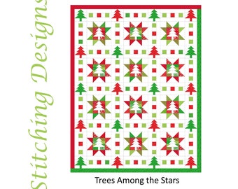 Christmas Quilt Pattern, 64" x 82"