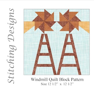 Windmill Quilt Block, Farm Quilt block, Windmill Quilt pattern, Windmill Paper piecing block, Paper piecing,  Not for 1st time Paper Piecer