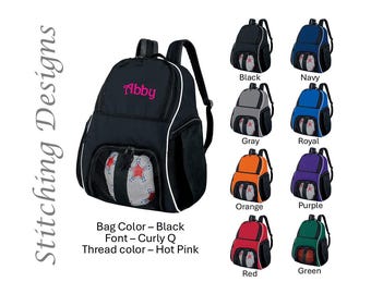 Personalized Embroidered Soccer Backpack, Heavy Duty Sports Equipment Bag