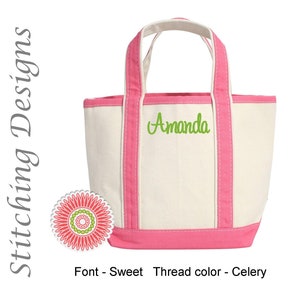 Monogrammed Kids tote bag, Small canvas Kids Tote, Girl tote bag, Flower girl tote, Kids beach bag, Small Tote bag, Classic Tote - 14 Colors