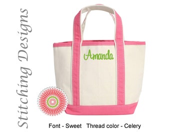 Flower Girl Tote, Kid's beach bag, Personalized, Monogrammed Kids tote bag, Small Tote, Tote Bag - SMALL - 14 Colors