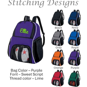 Personalized soccer backpack, Equipment bag, Soccer ball bag, Sports bag, Embroidered, Soccer bag, Monogrammed Soccer backpack, 9 Colors