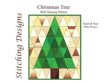 Christmas Tree Wall Hanging, Quilt wall hanging, Easy Quilt project