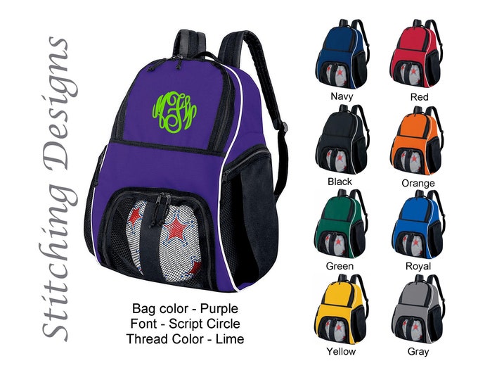 Soccer equipment bag, Personalized soccer backpack, Soccer ball bag, Sports bag, Embroidered, Basketball bag, Monogrammed Soccer backpack