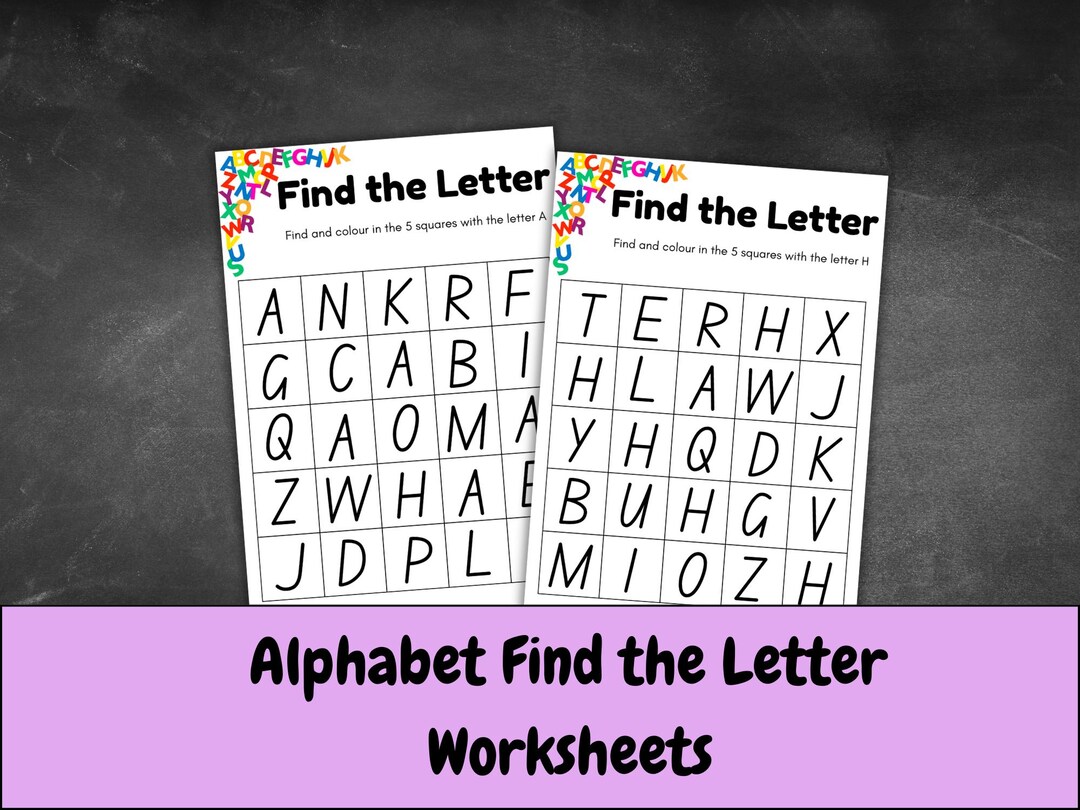 Find the Letters Worksheets | Alphabet Letter Search Activity for ...