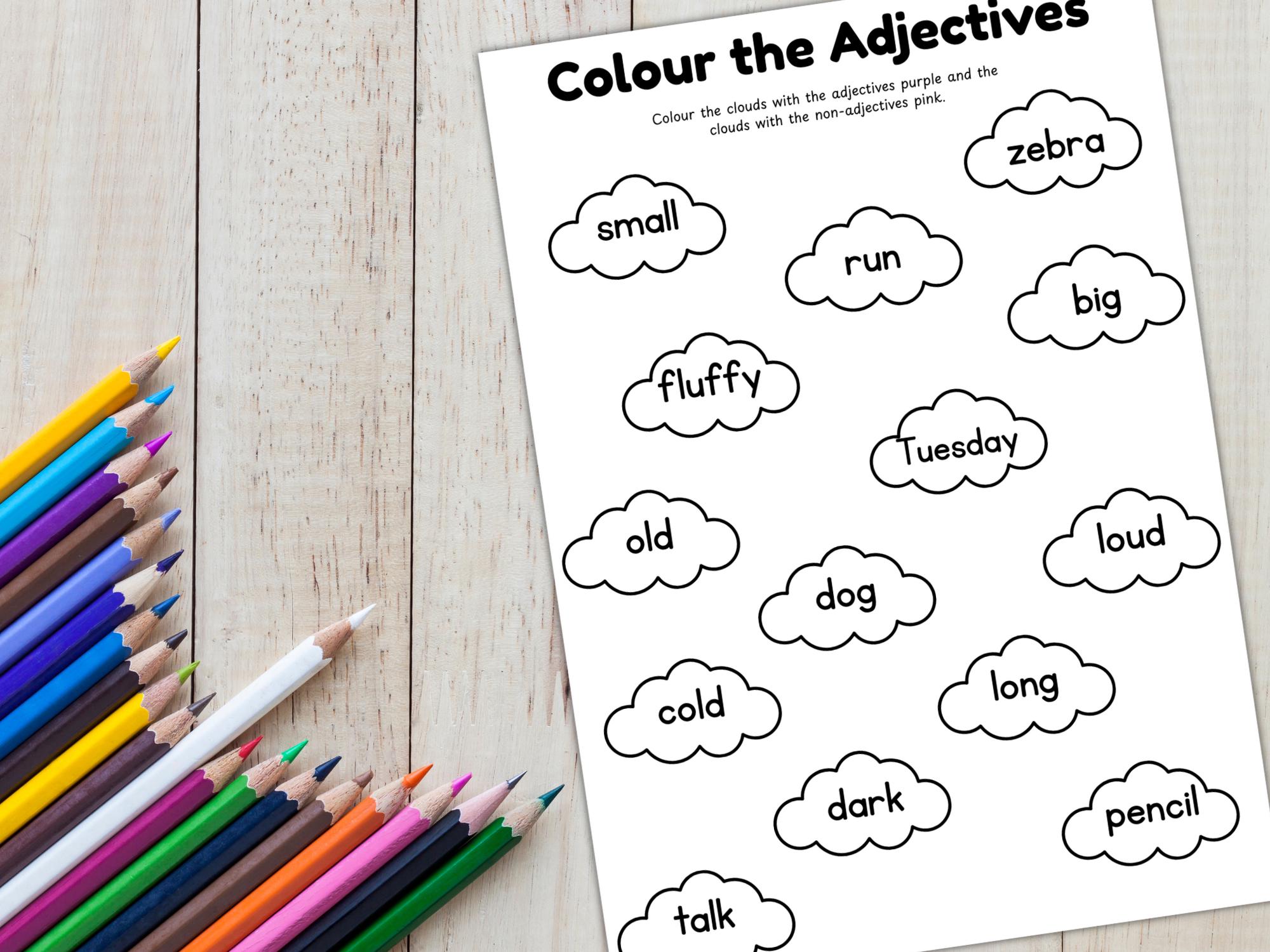 Adjectives Worksheets for Kids | Printable Grammar Activities ...
