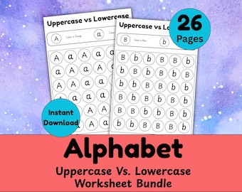 Alphabet A-Z Groß- und Kleinbuchstaben Arbeitsblätter | Buchstaben und Buchstaben zum Ausdrucken