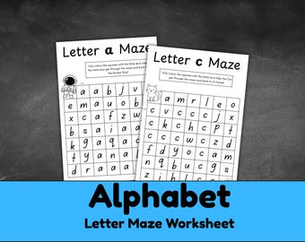 Letter Maze Worksheets | Alphabet Mazes for Preschool & Kindergarten