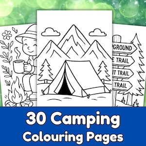 30 Camping Colouring Pages for Kids | Adventure Scenes (Digital Download)