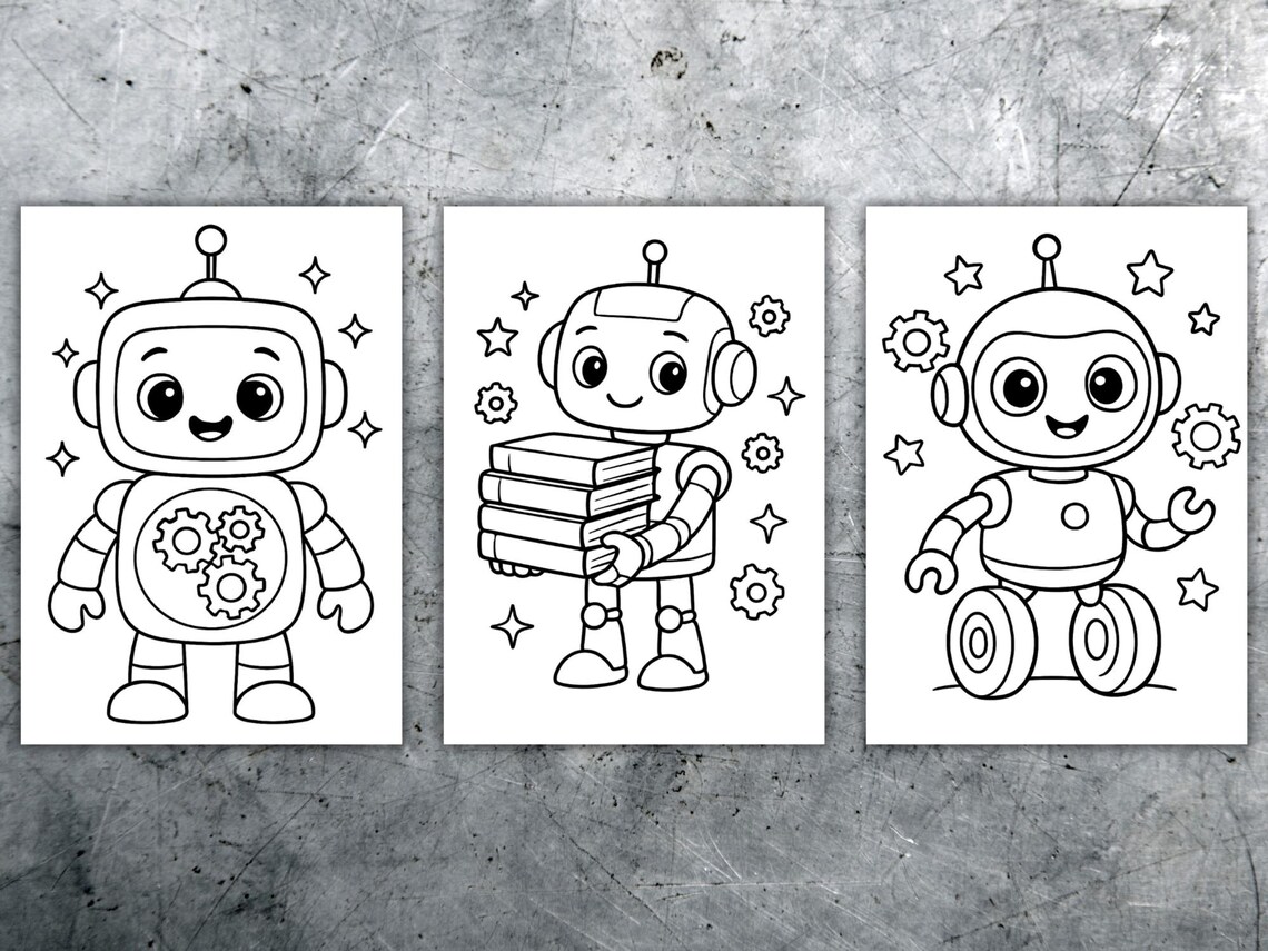 20 Robot Colouring Pages for Kids | Printable PDF Activity (digital ...