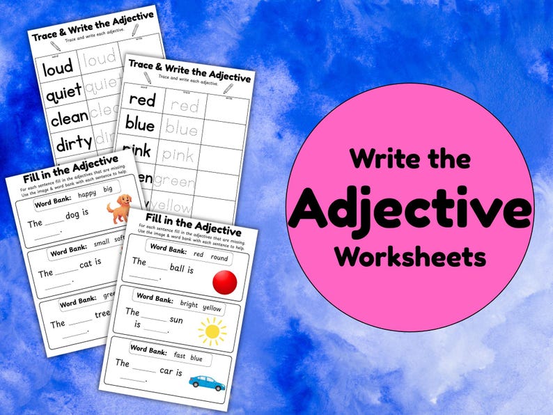 Adjectives Worksheets for Kids | Printable Grammar Activities ...