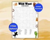 Wild West Word Search Printable for Kids | Cowboy & Western Activity Sheet | Fun Learning Worksheet | Instant Download