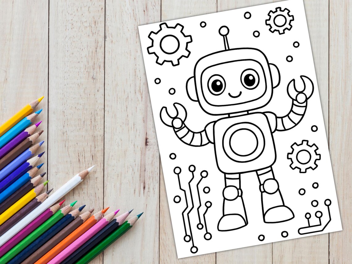 20 Robot Colouring Pages for Kids | Printable PDF Activity (digital ...