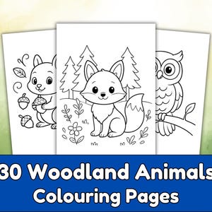 30 Woodland Animals Coloring Pages for Kids | Forest Animal Printable Coloring Sheets