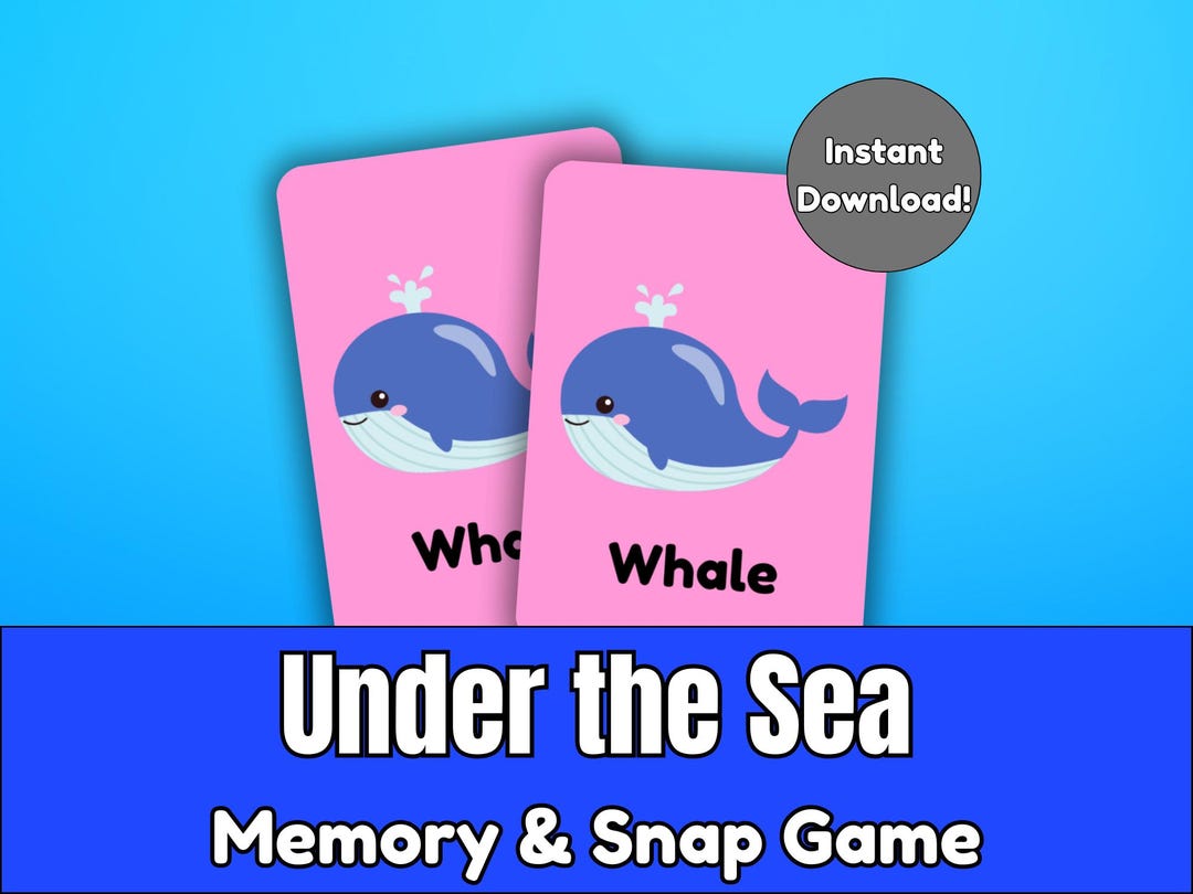 Under the Sea Memory Game Printable | Ocean Snap & Matching Cards | 20 ...