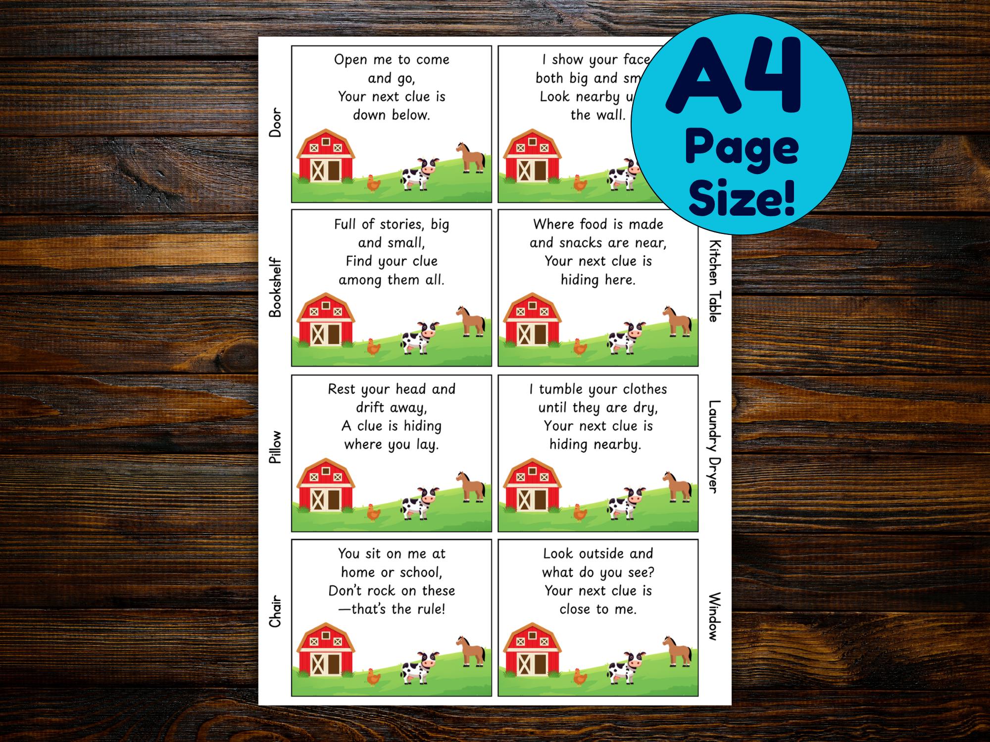 Farm Scavenger Hunt Printable | Kids Birthday Party Game | Farm Animal ...