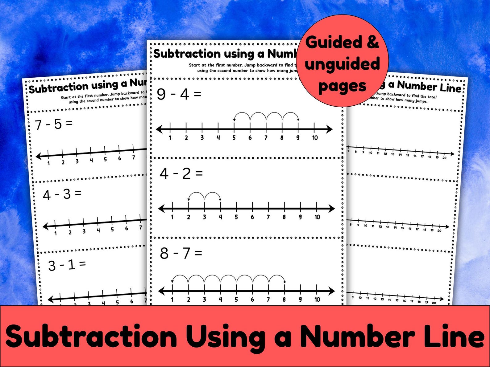 Sum Picture Addition & Subtraction Worksheets | Number Lines, Picture Math and ...