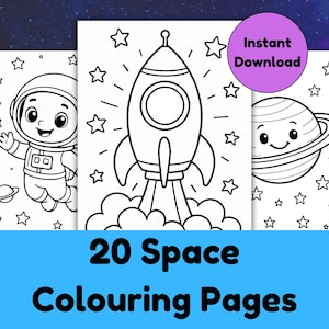 Målarbilder om rymdäventyr | Aktivitet för barn i yttre rymden (PDF-mönster)