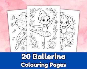 Ballerina Colouring Pages for Kids Printable | 20 Ballet Dancer Colouring Sheets | Instant Download PDF