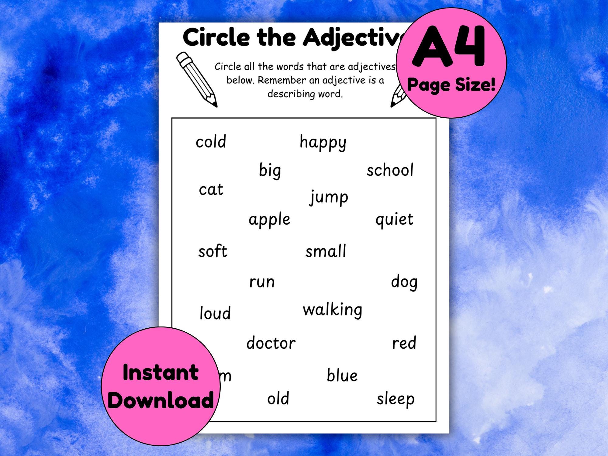 Adjectives Worksheets for Kids | Printable Grammar Activities ...