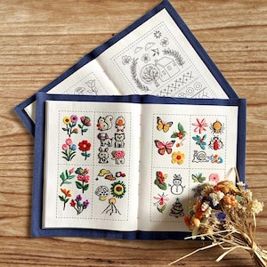 Handcrafted Stitch Book & kit: Complete Embroidery Book Starter Set with Creative DIY sewing Patterns