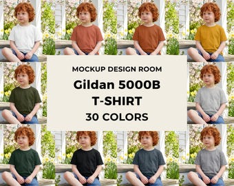 30x Gildan 5000B Mockup | Sunny Garden Day | High Res PNG