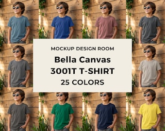 Bella Canvas 3001T Mockup | Outdoor Lifestyle | 25 Colors Bundle