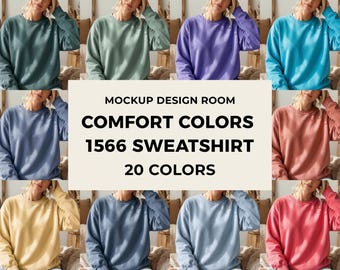 Maqueta de sudadera Comfort Colors 1566 / Corte extragrande, estilo Shadow (Descarga digital)