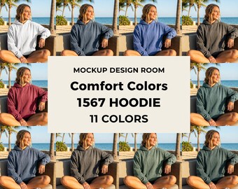 CC1567 Mockup | Scena na plaży | Modelka | 11 kolorów PNG