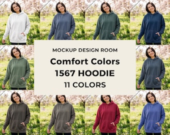 CC1567 Mockup Bundle | Outdoor Spring Garden | Female Model | 11 Colors
