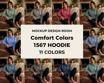 Maqueta de 11 colores Comfort Colors 1567 / Estética teñida en prenda / Paquete completo