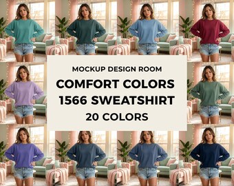 20x Comfort Colors 1566 Mockup Set | Sunny Home Vibe | Professional PNG
