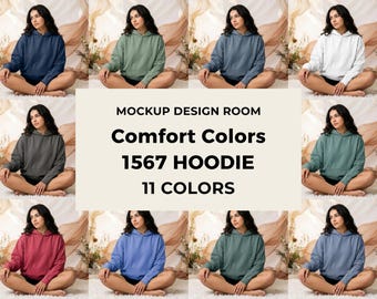11x Comfort Colors 1567 Mockup | Styl życia w Boho Studio | Modelka