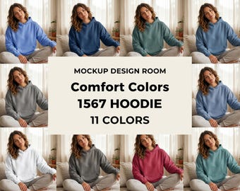 Zestaw makiet Comfort Colors 1567 | Domowy klimat dla modelek | 11 kolorów PNG