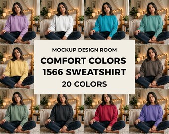 20x Zestaw makiet bluz Comfort Colors 1566 | Przytulny styl życia | Pobierz PNG