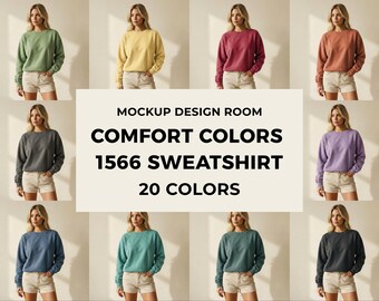 Maqueta de sudadera Comfort Colors 1566 / Modelo de pie, estudio (descarga digital)