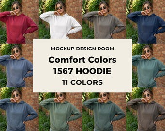 Zestaw bluz z kapturem Comfort Colors 1567 | Miejski styl uliczny | Zestaw 11 kolorów