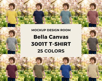 Koszulka Bella Canvas 3001T dla malucha | Estetyczny ogród Bloom | 25 kolorów