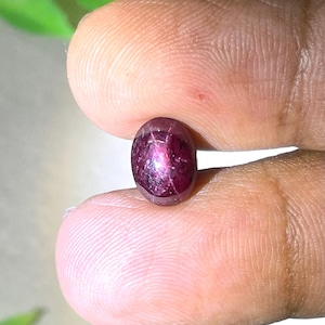 Natural red star ruby cabochon gemstone untreated loose gemstone making ring 4.45ct 7.15x9.50x5.85mm