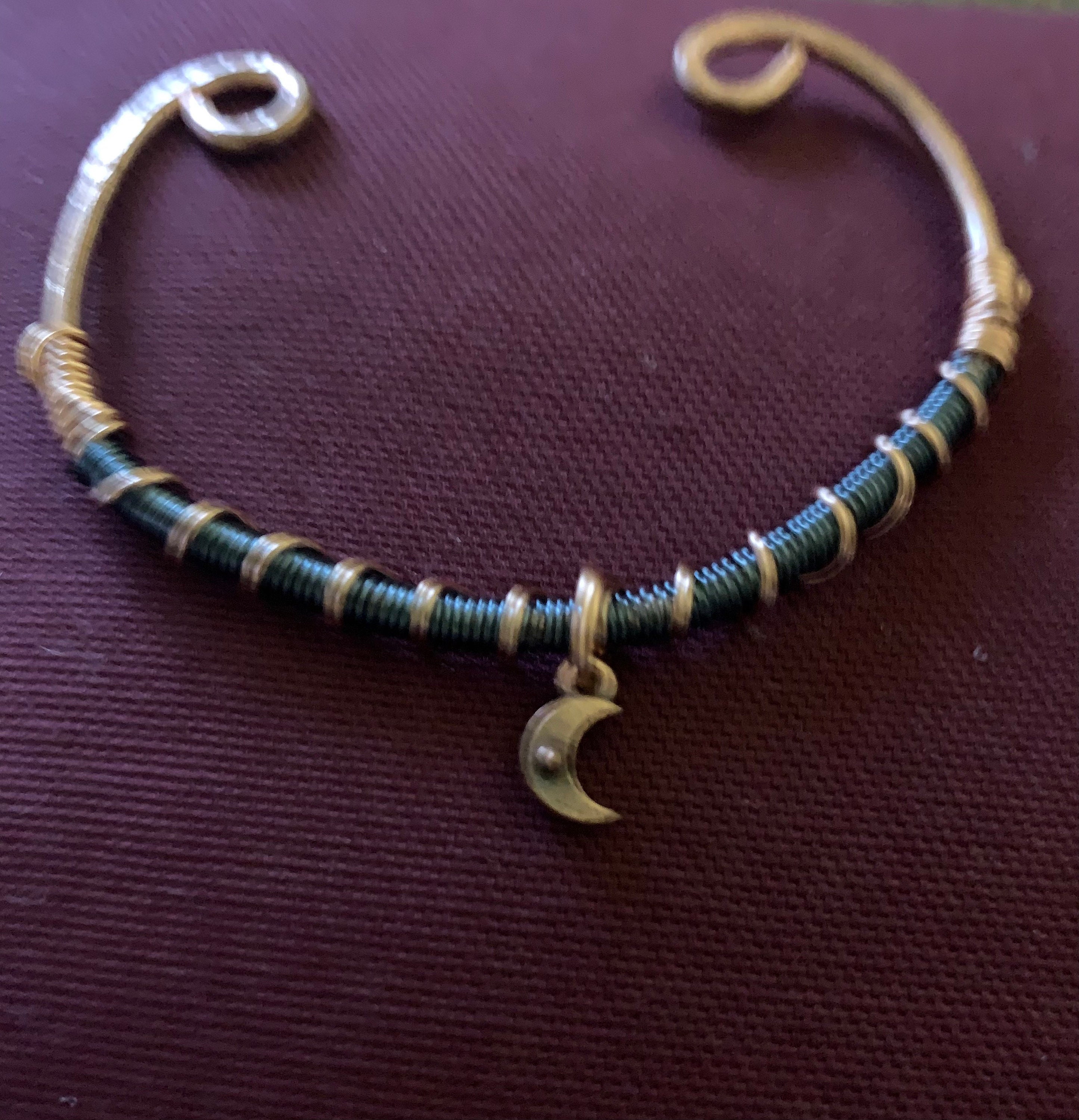 Copper Cuff, Copper Cuff, With Vintage Moon Charm - Etsy