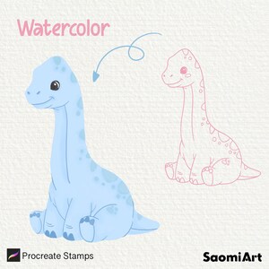 100 Kawaii Dinosaur Procreate Stamps | Cartoon Clip Art, Kids ...