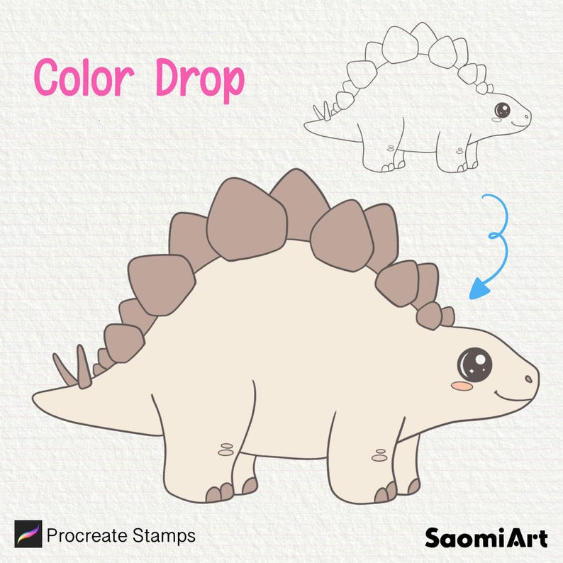 100 Kawaii Dinosaur Procreate Stamps | Cartoon Clip Art, Kids ...