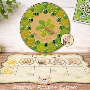 Daily Routine Clock for Kids Visual Schedule Family Planner Printable