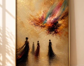 Abstract Fashion Wall Art | Luxury Statement Print | Modern Feminine Artwork | Gold Decor | Editorial Wall Art | Ethereal Woman Print