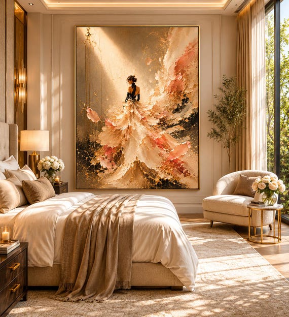 Neutral Fashion Wall Art | Luxury Statement Print | Elegant Woman Artwork | Couture Wall Decor | Beige Gold Art Print | Digital Download